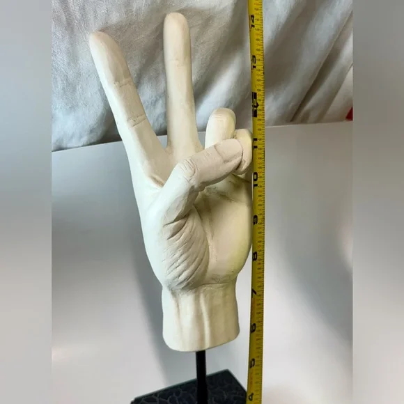 Peace Sign Hand Statue TMS Vitruvian Collection Art Sculpture - Picture 8 of 9
